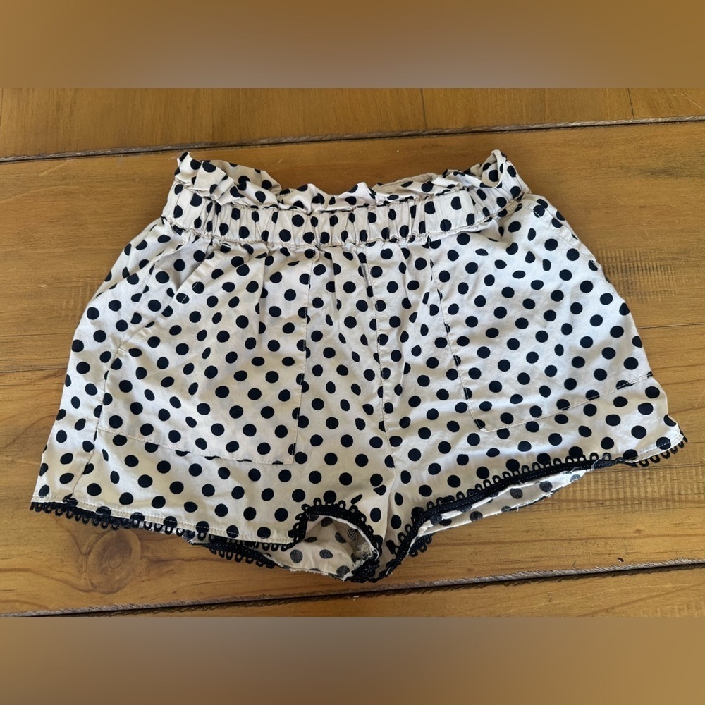 Crewcuts Girls Polka Dot Shorts Tan Black Size 6